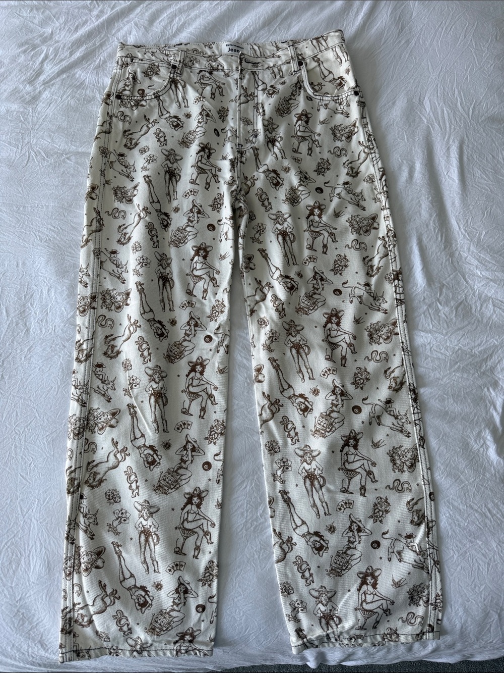 Reformation Cowboy Jeans with Western Print
